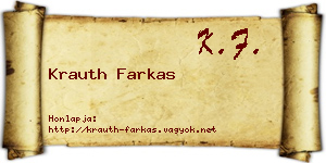 Krauth Farkas névjegykártya
